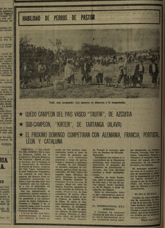 Euskal Herriko txapelketa 1976, La Gaceta del Norte